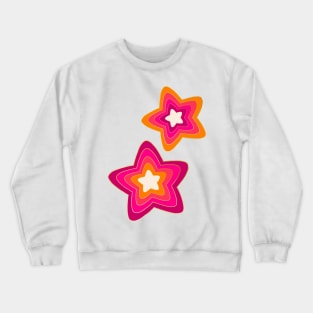 Pink and orange 70s stars Crewneck Sweatshirt